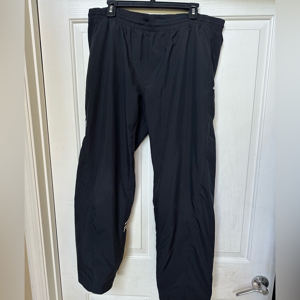 Adidas Women's Athletic Pants Elastic Waist Black Pockets Baggy Loose